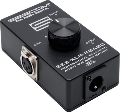 SES-XLR-RGABC Professional Grade Balanced Audio Passive A/B/C Switch Reverse-Gender XLR Switcher